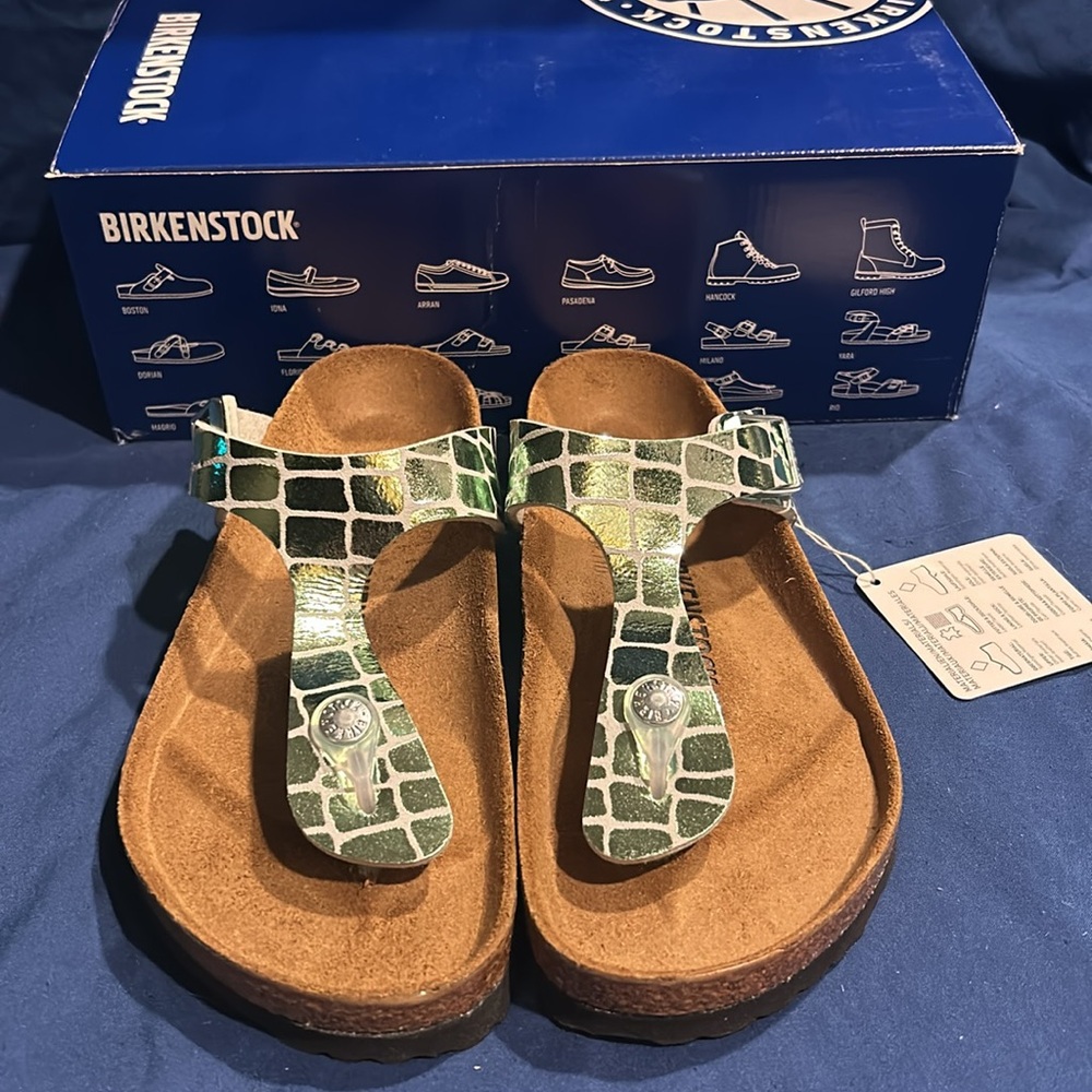 Birkenstock- Gizeh BS, Gator Gleam Mineral, Microfiber, 6 women QS - Picture 2 of 6